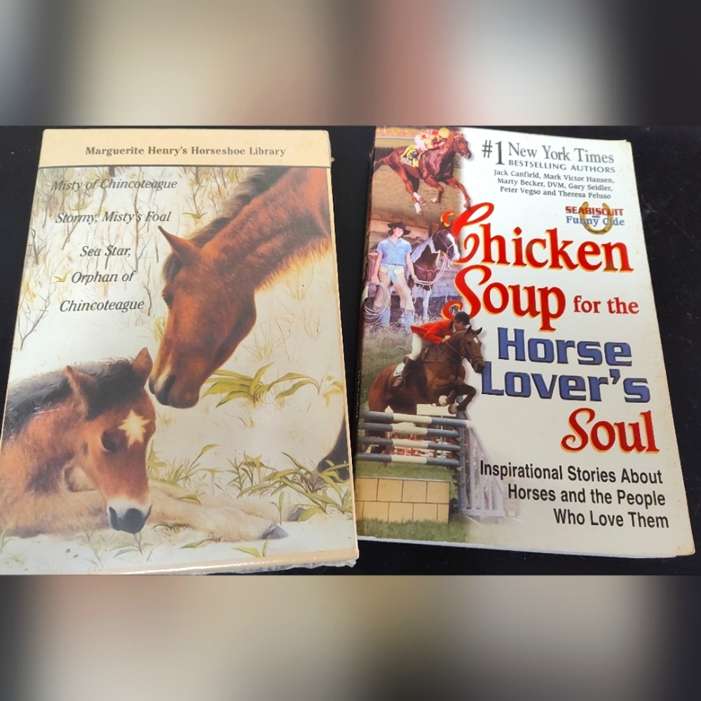 Marguerite Henry Horseshoe library Set of 3 & Chicken Soup for Horse Lovers Soul